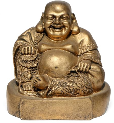 Wogeka Happy Buddha Mönch wetterfest Resin Garten Feng Shui Res02