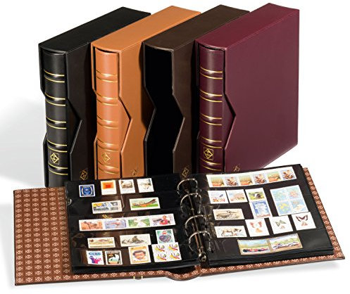 Leuchtturm 341940 Ringbinder Optima - Sammel-Ledermappe im Classic-Leder Design - inkl. Schutzkassette - schwarz