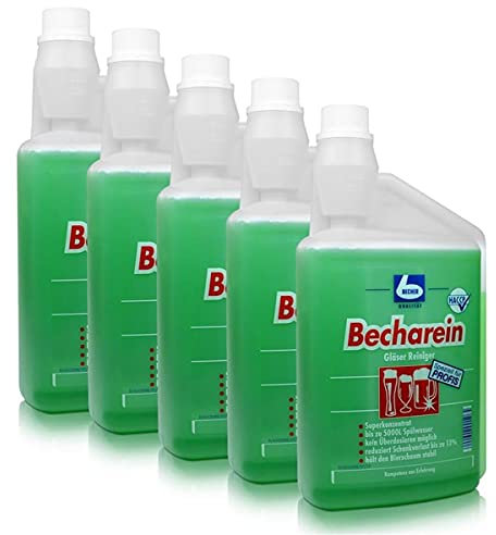 Dr. Becher Becharein Gläser Reiniger Dosierkammerflasche 1L (5er Pack)