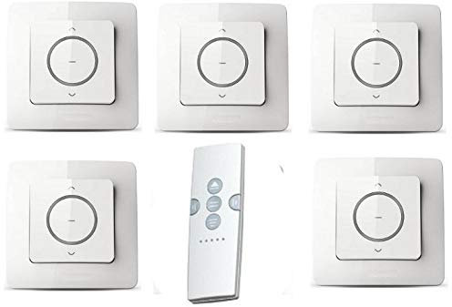 dooya Pack Centralisation Volet Roulant Filaire 5 Canaux 12V Pile Alimenté Filaire et Sans fil