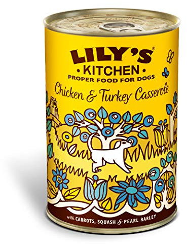 Lily's Kitchen Chicken and Turkey Casserole Complete Wet Food for Dogs, 6 x 400 g