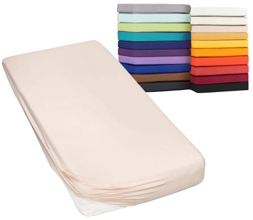 Moon Spannbetttuch Spannbettlaken auch für`s Wasserbett 160g/m² Jersey Line green-leinen-140x200-160x220