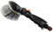 Car Wheel Brush with Hose Connection and On/Off Valve - Super Soft, Round Head, Non-Slip Grip Handle
