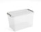 CURVER Aufbewahrungsbox Handy Plus mit Deckel 65L in transparent/Silber, Kunststoff, 60 x 40 x 39 cm