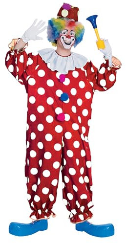 Rubie's Herren Haunted House Collection Dotted Clown, Rot/Ausflug, einfarbig (Getaway Solids), Standard Halloween