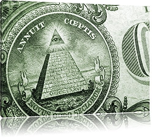 Pixxprint Illuminaten-Pyramide, Größe: 60x40cm, Leinwandbild, fertig gespannt, Wandbild, Dekoration, Kunstdruck, kein Poster