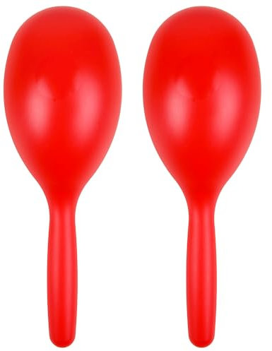 A-Star Coppia di maracas in plastica rossa - Sonaglio shaker da 20 cm, strumento ritmico a percussione
