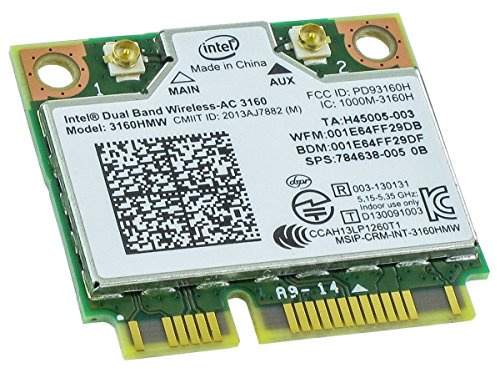Intel Net WLAN PCI-Express AC 3160, 1x1 AC + BT, HMC Dual Band