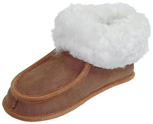 Harrys-Collection Hausschuhe aus Lammfell in 2 Farben von 25-48, Farben:braun, Schuhgröße:32
