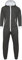 Parsa Fashions ® Womens Plain Zipper Onesie Ladies Onepiece All in One Hooded Zip Up Overall Jumpsuit Playsuit S-XL 8-16 (XL, Charcoal - White)