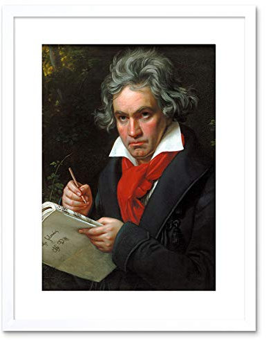 Wee Blue Coo STIELER COMPOSER LUDWIG VAN BEETHOVEN SMALL FRAMED ART PRINT F97X13452