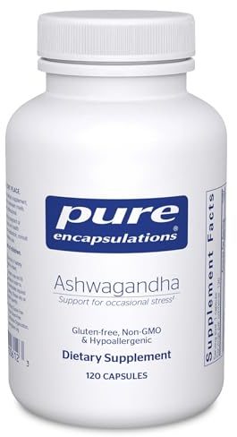 Pure Encapsulations Ashwagandha - 500 mg Ashwagandha Extract - Metabolism & Stress Support - Immune Support - GMO Free & Vegan - 120 Capsules