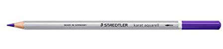 STAEDTLER aquarell Buntstifte karat aquarell, violett, wasservermalbare, weiche und farbintensive Mine, für unterschiedliche Trocken- und Nasstechniken, 6 Aquarellstifte im Kartonetui, 125-6