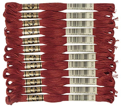DMC 6-Strand Embroidery Cotton Floss, Dark Red Copper