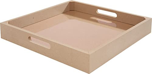 VBS Tablett mit Plexiglasauszug, MDF-Holz, ca. 31x31x4,5cm