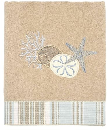 Avanti Linens - Hand Towel, Quick Dry, Soft & Absorbent Cotton Towel, Coastal Inspired Bathroom Accessories (By the Sea Collection, Rattan)