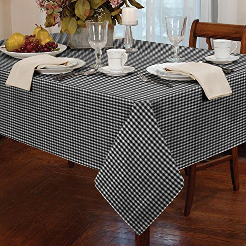 Classic Home Store Alan Symonds Tablecloths Gingham Tablecloth Black 54 x 54
