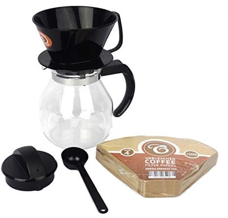 1 Litre / 4 Cup Filter Coffee Maker Jug Set + 100 Free Filter Papers by EDESIA ESPRESS