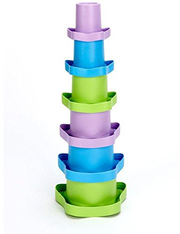 Green Toys 8668586, Stapelspiel Becher, Babyspielzeug, Motorikspielzeug, nachhaltiges Lernspielzeug für Babys und Kleinkinder ab 6 Monaten, 6-teilig