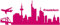 Samunshi® Autoaufkleber Frankfurt Aufkleber Skyline 20 x 8,2cm pink