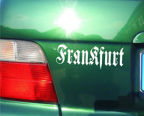 cartattoo4you® AK-01583 | Frankfurt - Fraktur/Altdeutsche Schrift | Autoaufkleber Aufkleber Farbe weiß, in 24 Farben erhältlich, glänzend 17 x 5 cm, Premium - Qualität, Waschstrassenfest