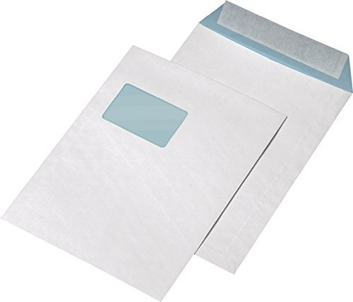 Versandtaschen fadenverstärkt, HK, mit Fenster, C4, 229mm breit, weiß