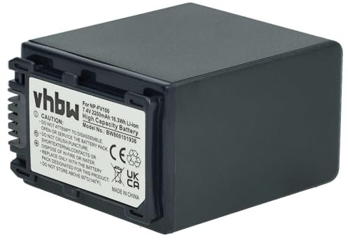 vhbw 1x Akku kompatibel mit Sony FDR-AX33, FDR-AX100E, FDR-AX43, FDR-AX53 Videokamera Camcorder (2200 mAh, 7,2 V, Li-Ion) + Infochip