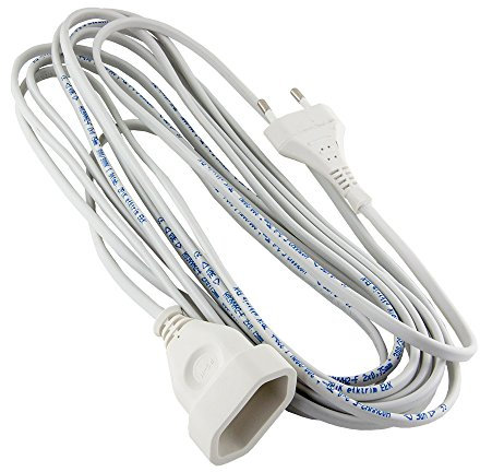 1,5 M. Verlängerungskabel Verlängerung Strom-Kabel Euro-Stecker Weiss (1,5 Meter)