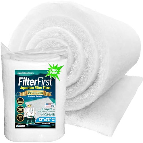 Aquatic Experts FilterFirst Aquarium-Filterwatte für Aquarium-Filter, Medienrolle für kristallklares Wasser, 1,9 cm – 2,5 cm dick (30,5 cm breit, 183,9 cm lang)