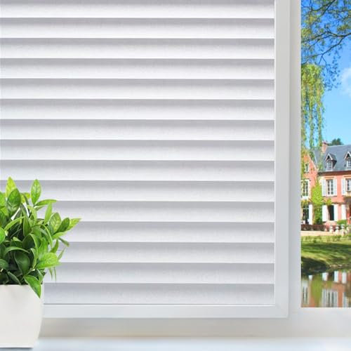 DUOFIRE Privatsphäre Fensterfolie Dekorfolie Sichtschutzfolie Ohne Kleber Selbstklebend Glas Fenster Aufkleber Anti-UV Folie (60cm X 300cm, DP040)