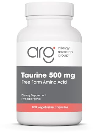 ARG Taurine 500 mg Free Form Amino Acid, 100 Capsules