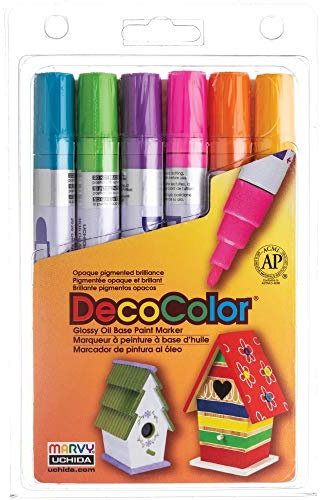 Uchida 300-6C 6-Piece Decocolor Broad Point Paint Marker Set by Uchida Of America