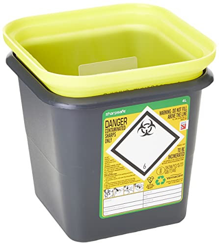 Frontier 41005430 Medical Sharps Disposal Bin/Box, 4 L