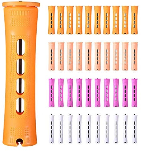 Haar Dauerwelle Stangen Set 4 Größen Haarrollen Haarwickler Kunststoff Kaltwellenstangen Dauerwelle Stangen Lockenwickler Friseur Styling Werkzeug 40 Stück
