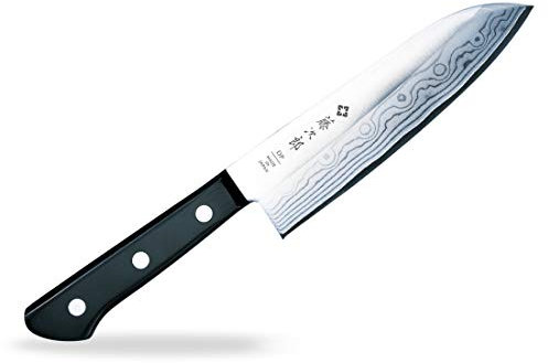 TOJIRO DP Damaskus japanisches Messer Santoku ECOWOOD