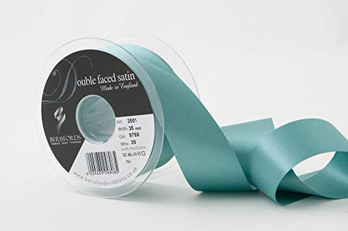 Berisfords Double FACE Poly Satin Ribbon, Petrol, 35 mm
