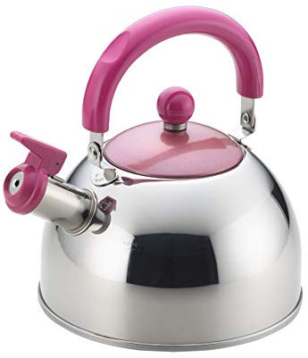 YOSHIKAWA Kettle 1.8L BOTAN SJ1686 Pink Stainless Steel Whistling Kettle (Japan Import)
