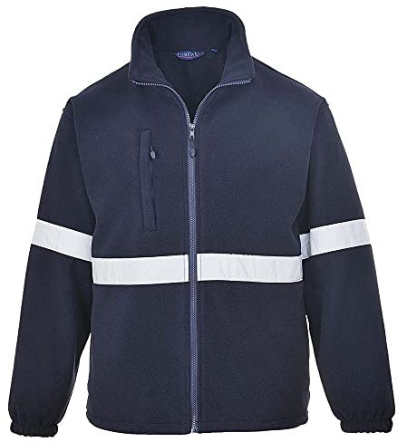 Portwest F433 Iona Lite Fleece Multi Pocket Long Sleeve Breathable Mesh | Navy, Medium, EN 14058 Class 2, CE Certified, EN 17353, UKCA, Secure Fit, Elasticated Cuffs, Reflective Tape, Adjustable Hem
