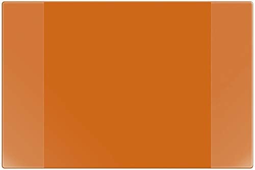 VELOFLEX 4680330 - Schreibtischunterlage Velocolor, orange, 40 x 60 cm, mit Kalender und seitlichen Taschen, rutschfest, abwaschbar, Schreibtischauflage, Malunterlage, Bastelunterlage, 1 Stück