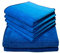 Dyckhoff 6-TLG Frottier Handtücher Set COLORI mit Aufhängeschlaufe 100% Baumwolle 500 g/m² BIO GOTS OEKO-Tex zertifiziert weich saugstark 2x Duschtuch 70x140 cm 4x Handtuch 50x100 cm blau 0768596400