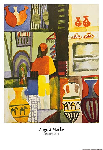 1art1 August Macke Poster Händler Mit Krügen, 1914 Plakat | Bild 91x61 cm