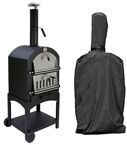 KuKoo Muktifunktion Ofen Garten-Ofen Pizzaofen Steinbackofen Smoker Grill 160cm H x 49.5cm W x 37cm D Gratis Schutzhülle und Pizzaschieber