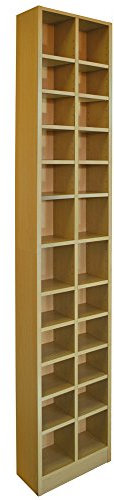 WATSONS BLOCK - Tall Sleek 360 CD / 160 DVD Media Storage Tower Shelves - Oak