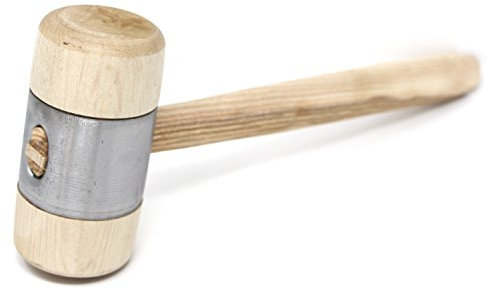 STUBAI HOLZHAMMER mit Metallmantel Ø 50 mm | robuster Holzhammer mit Weißbuchenkopf & Metallring | ideal für Blech- & Spenglerarbeiten | Made in Austria | 278515