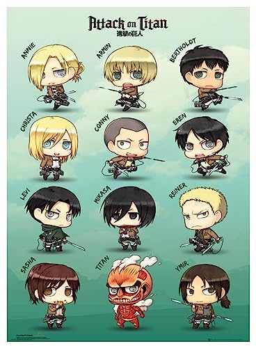 Poster Attack On Titan - Chibi - Karakter - 61 x 91.5 cm | PostersDE