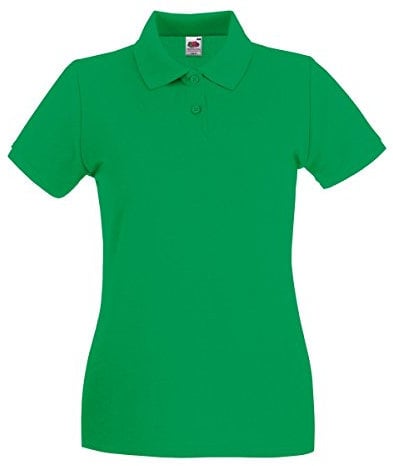 Fruit of the Loom Women's Polo Shirt Short-Sleeve, Womens Men, Green (Kelly green), X-Large