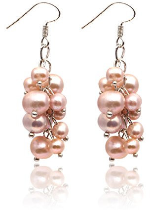 Sweet & Happy Girl's Store 5-6mm - 7-8mm Perle baumeln Ohrringe Sterling Silber Haken