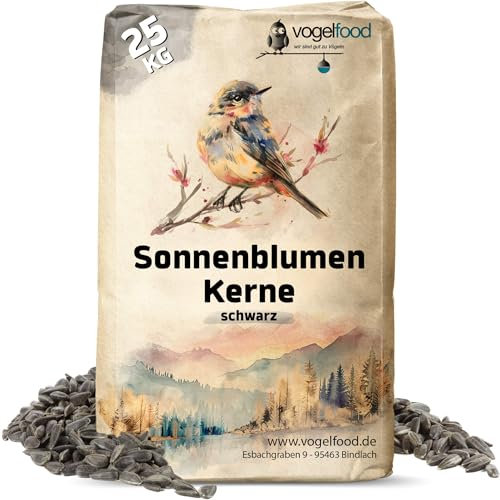 Vogelfood von Samore GmbH 25 KG Schwarze Sonnenblumenkerne Winterstreu Streufutter frische Ware Fettfutter