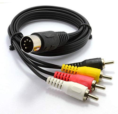kenable 5 Pin Male Din Plug to 4 x RCA Phono Male Plugs Audio Cable 1m