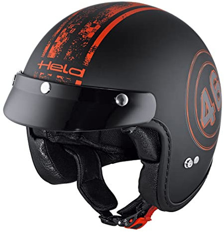 Held Black Bob Dekor Jethelm, Farbe schwarz-rot, Größe S